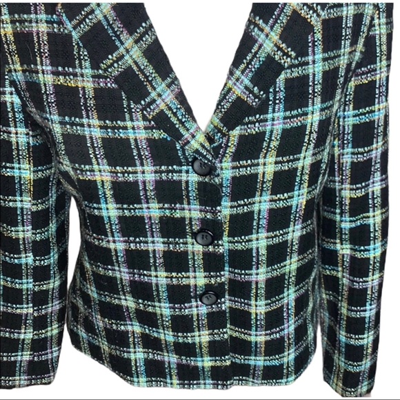 Requirements Petite Tweed Deep Vneck Blazer - Picture 4 of 4